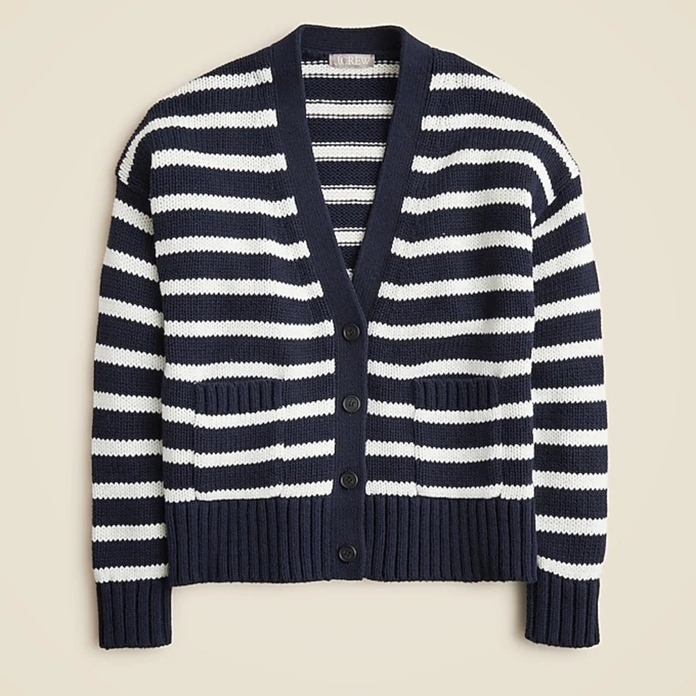 NWT JCrew Heritage Cotton Relaxed Cardigan